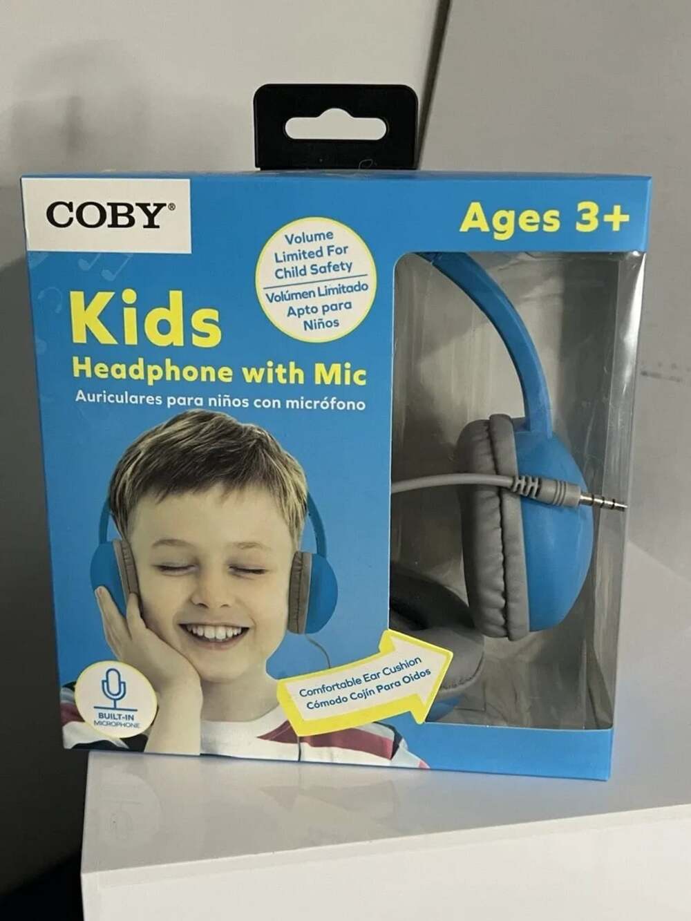 Coby‎ CVHK851BL Kids Wired Headphones with Mic Volume Limiting Blue
